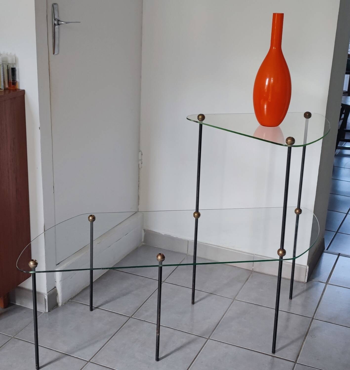 1950s glass display shelves