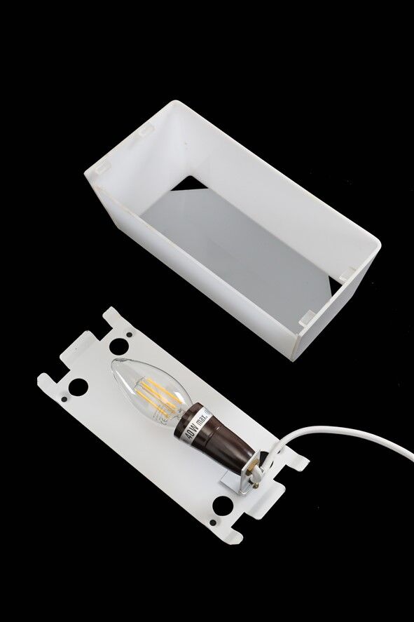 Rare Louis Poulsen wall lamp / 1960s / plexiglass / steel / Mid Century Danish Modern Design