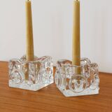 Pair of Josef Schott candlesticks, brutalist/modernist, 1960