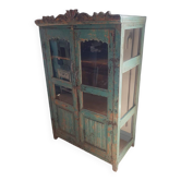 Turquoise glazed lotus furniture in Indian teak and art deco
