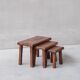 Set of Three Dark Oak Mid-Century Nesting Tables