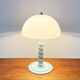 Lampe sur pied et lampe de table postmoderne allemande avec motif tourbillon bleu clair et blanc, années 1980, lot de 2