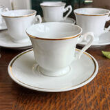 6 Yugoslav porcelain coffee cups - FP Zaječar - white and gilding