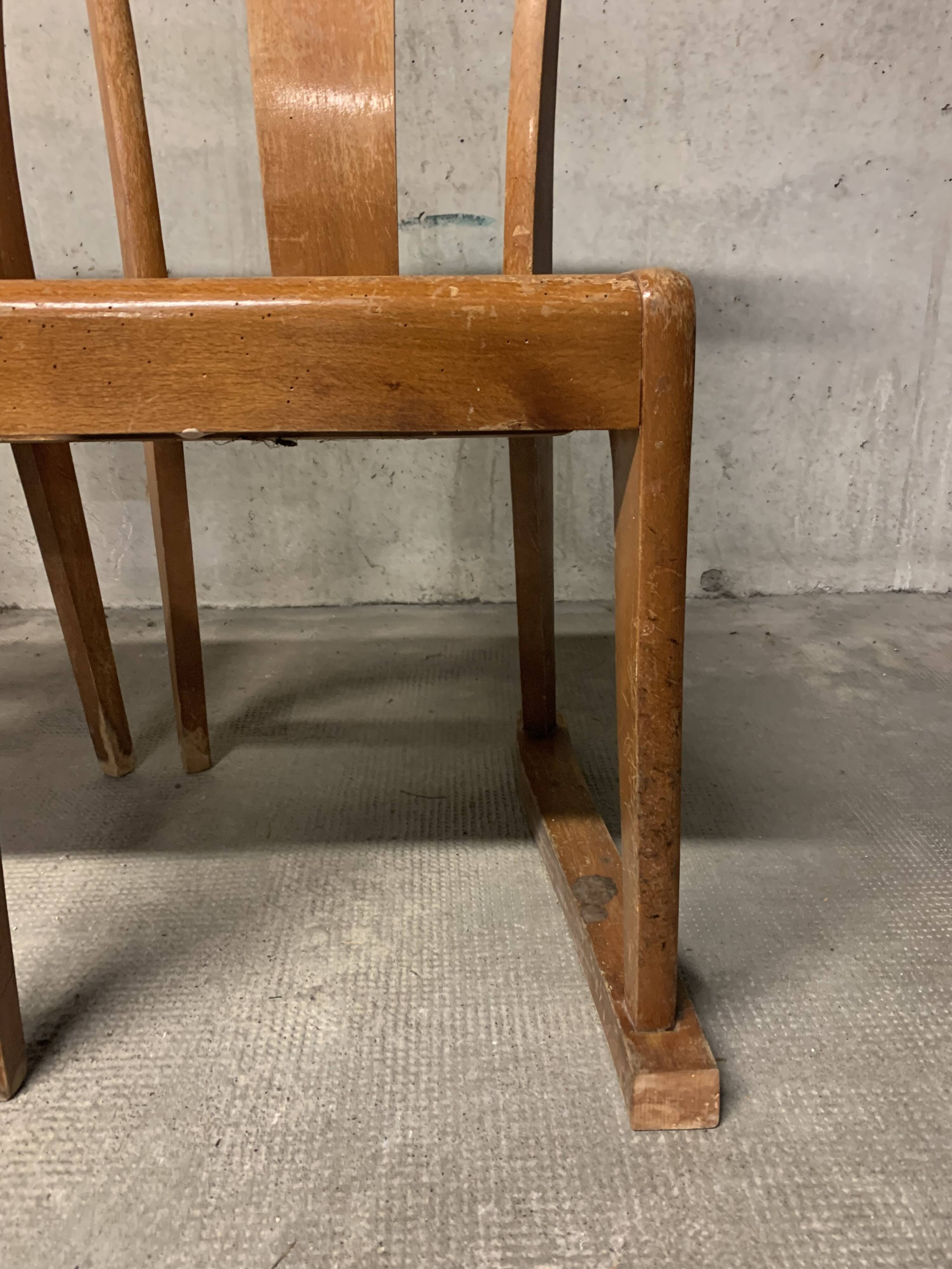 STELLA bench with three Vintage chairs in Retro Wood