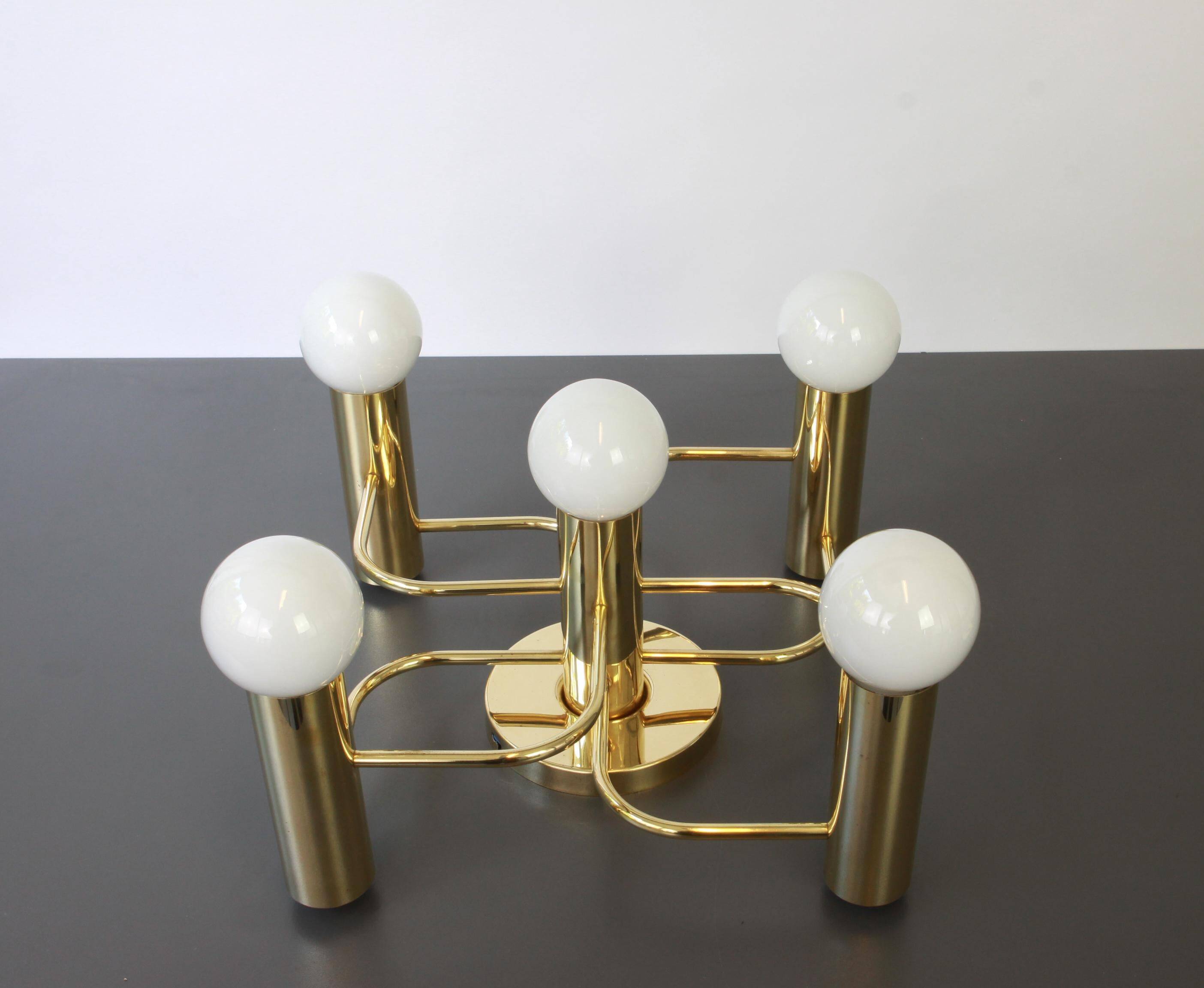 Leola Sciolari Ceiling Light in Dark Brass, Germany, 1980s