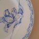 Plate faience luneville kg blue tulips