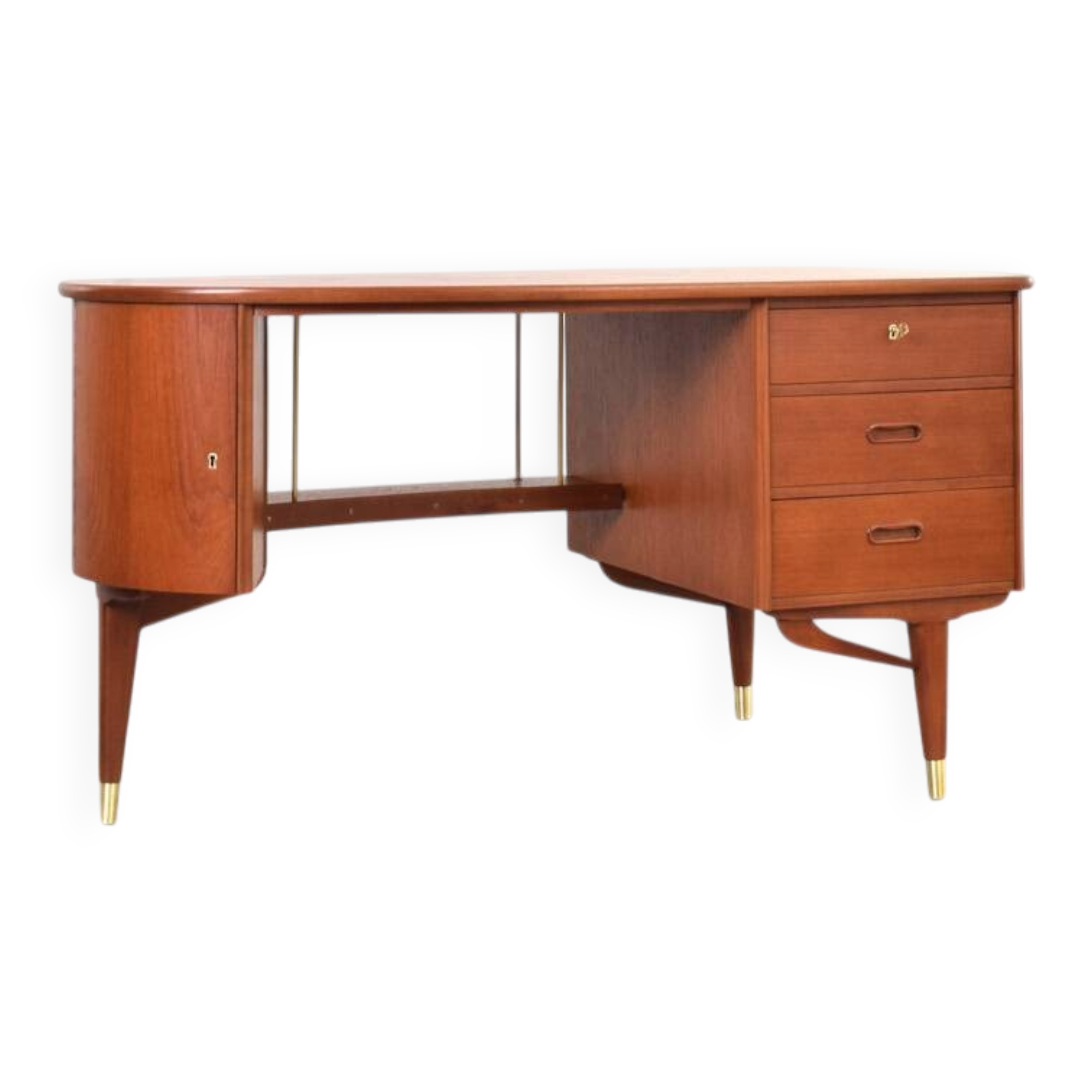 Mid-Century Organic Teak Desk from Sola Møbler, 1960s.
