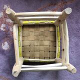 Tabouret en cuir jaune