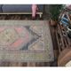 Vintage Turkish Oushak Handmade Pink Wool Rug 125x210