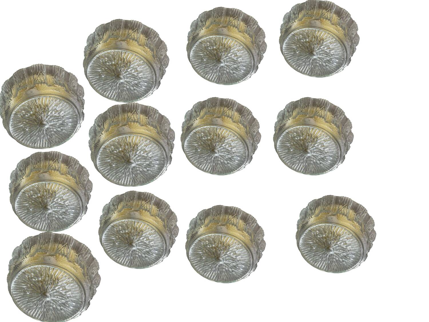Murano Glass Flushmounts/ Wall lights set of 12