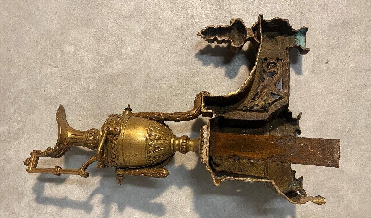 Paire de chenets en bronze Napoléon III