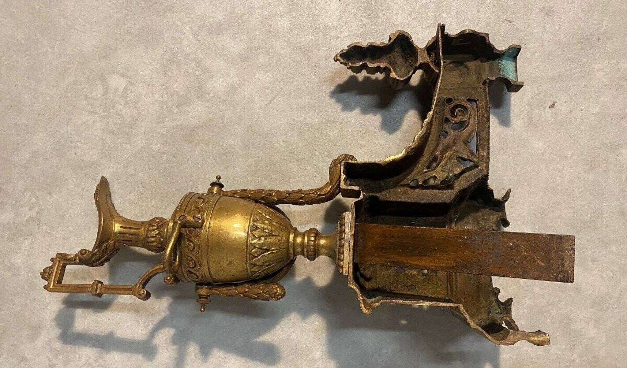 Pair of bronze Napoleon III andirons