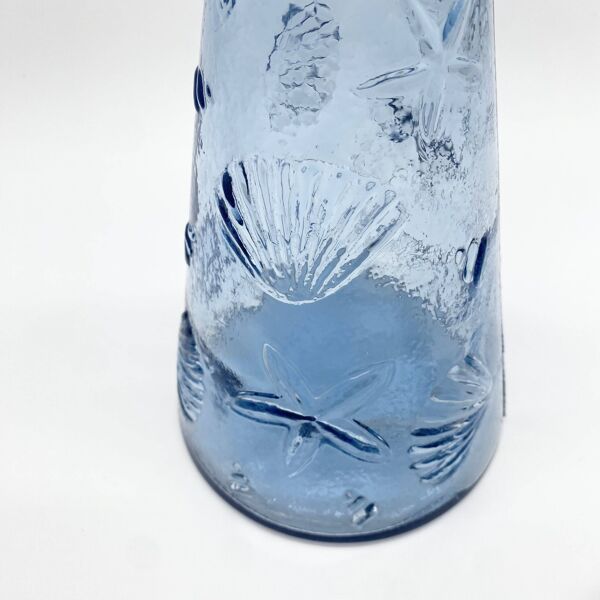Carafe ''fonds marins'' verre bleu – Empoli, 1970s