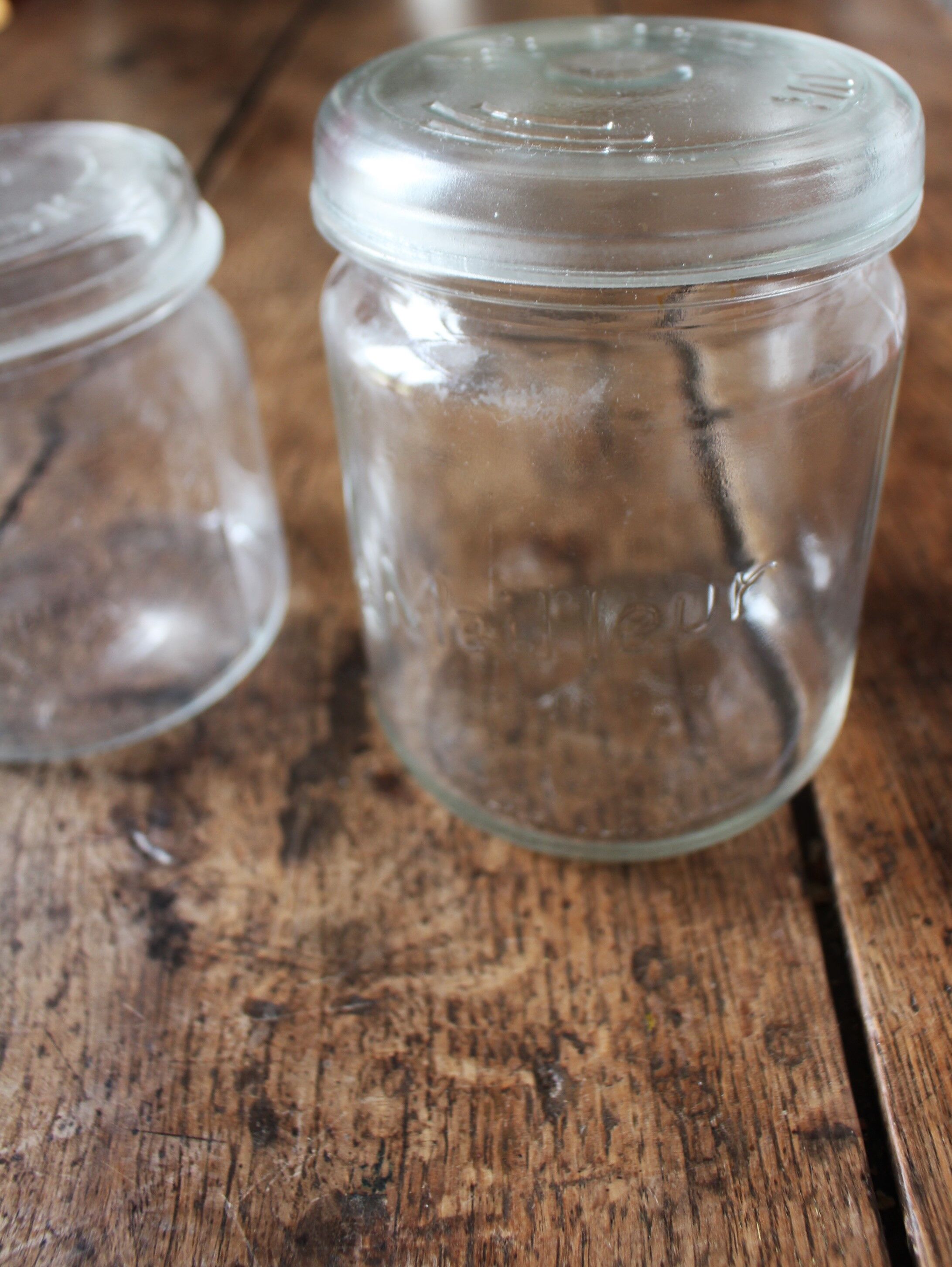 Lot 2 Jars The Best Clear Glass 1 L - 0.75 L