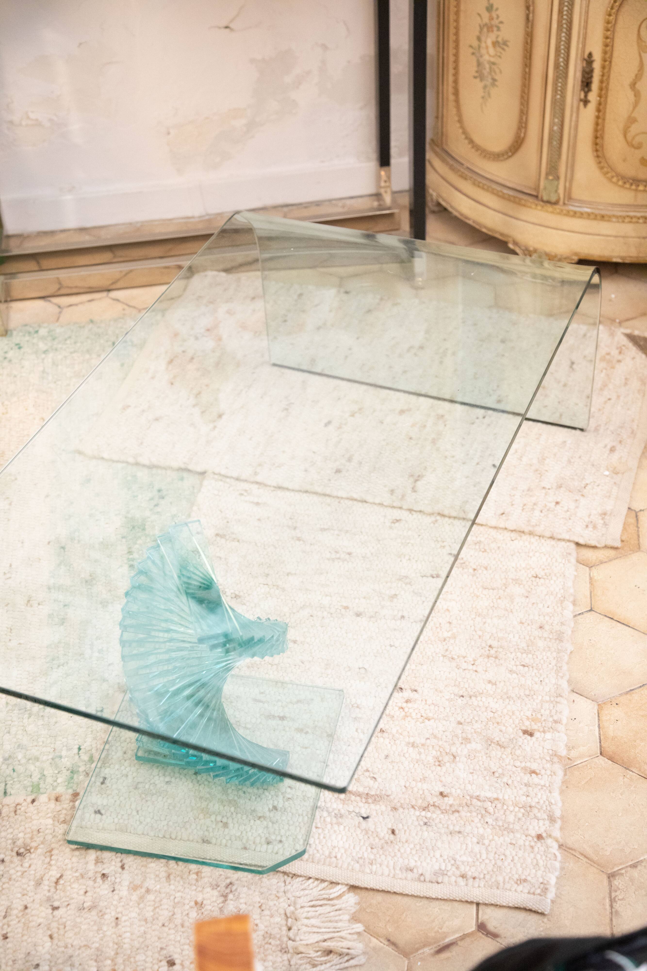 Twisted glass coffee table Italy 70