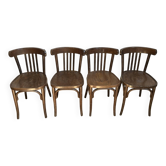 4 bentwood bistro chairs – slatted back – Baumann style