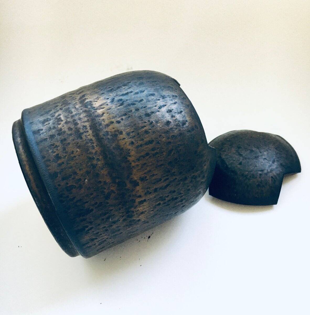 Brutalist Art Studio Pottery Lidded Jar Pot by Jaan Mobach, 1960s