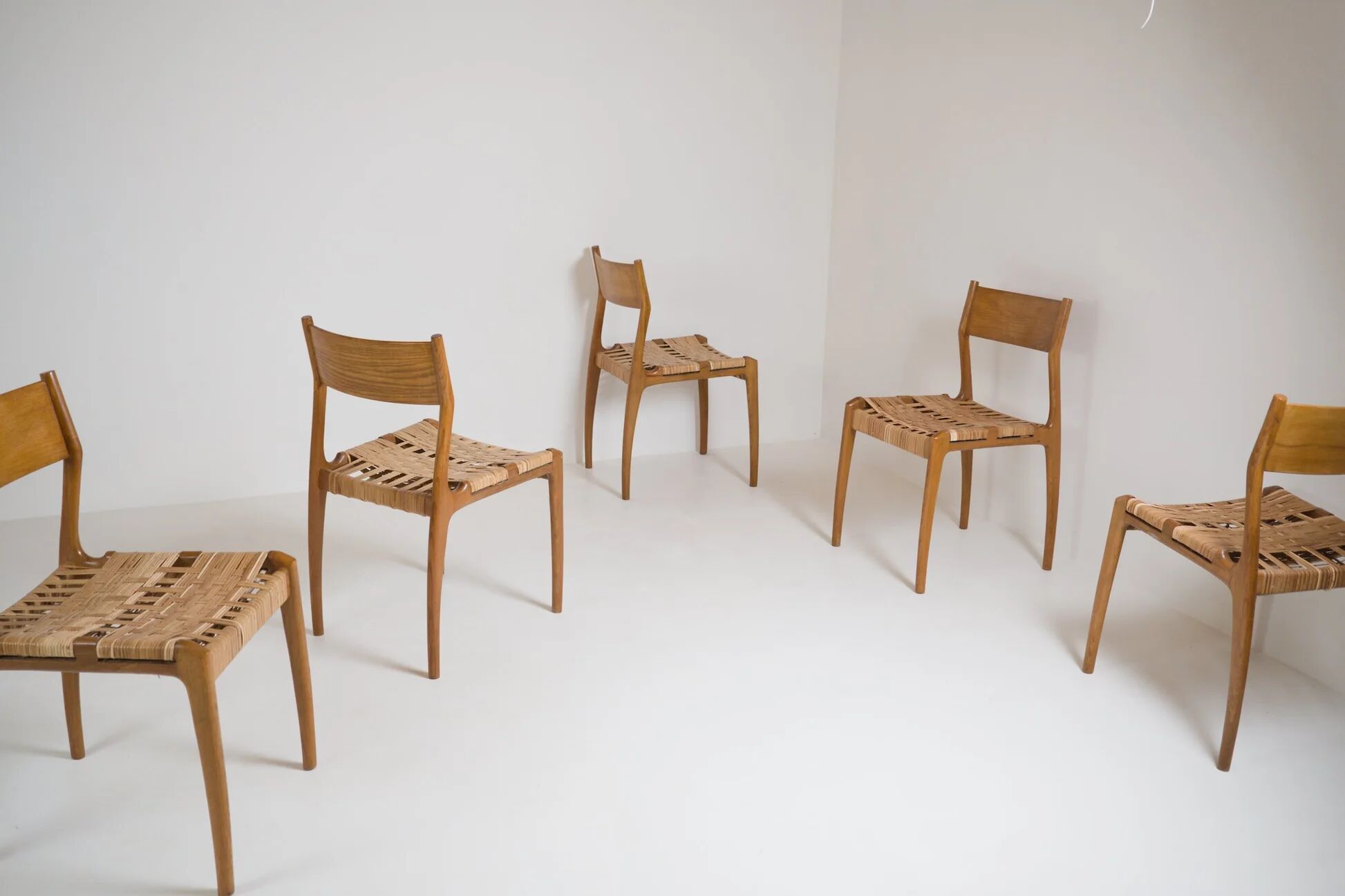 Set of 6 GESSEF chairs published by Consorzio Sedie Friuli, Italy, 1970s.