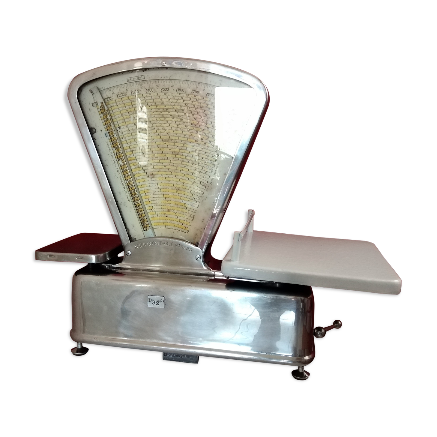 Ancienne balance de boucher testut inox