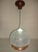 Chandelier in scratched glass and moiré rim