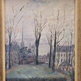 Oil on the link “Vista urbana en invierno”, Firmado “Henry Savoye”, pps. s. XX - France