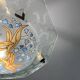 Vasque en verre émaillé Aurys Loys Lucha a décor de muguet