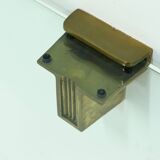 Rare Large Peter Ghyczy Brass and Glass Wall-Mounted Shelving Unit 1970s