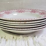 Set of 6 St Amand soup plates, Champagne model, iron earth