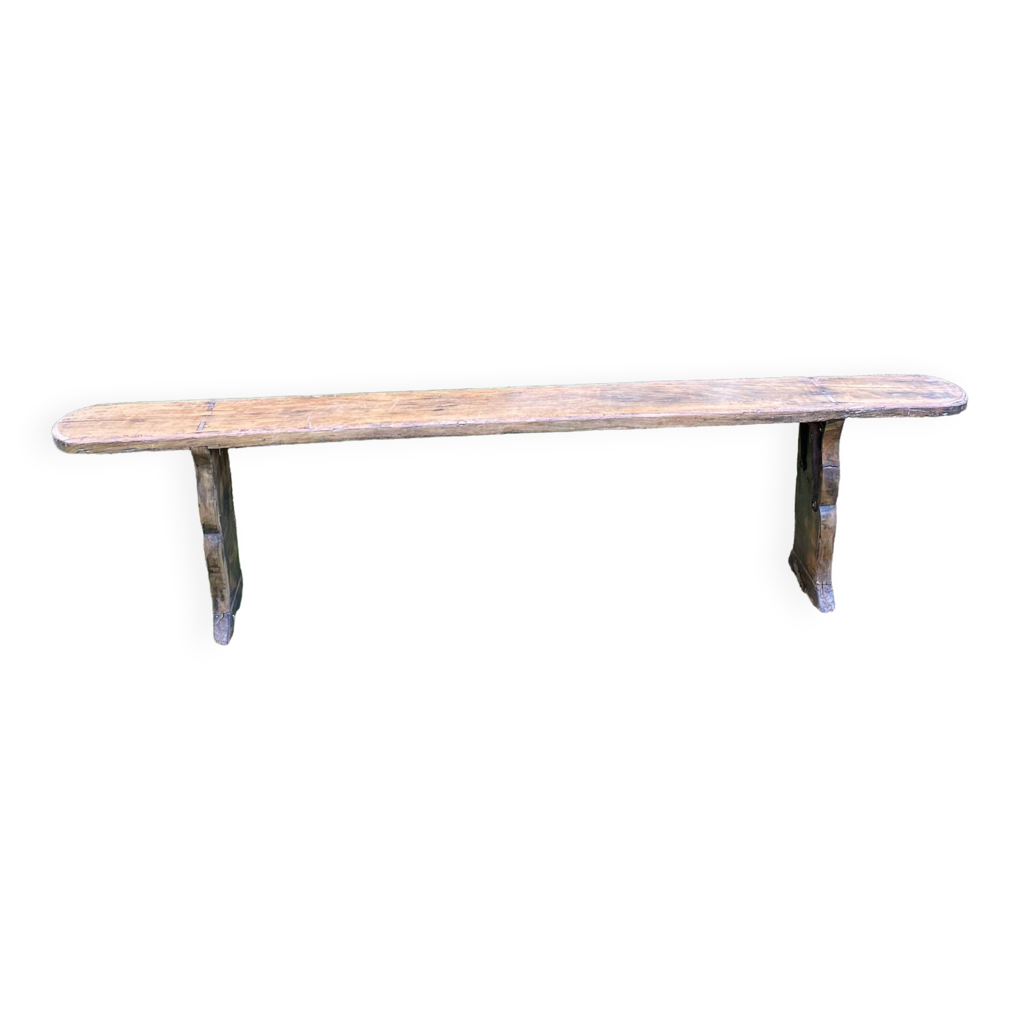 Wooden farmhouse bench