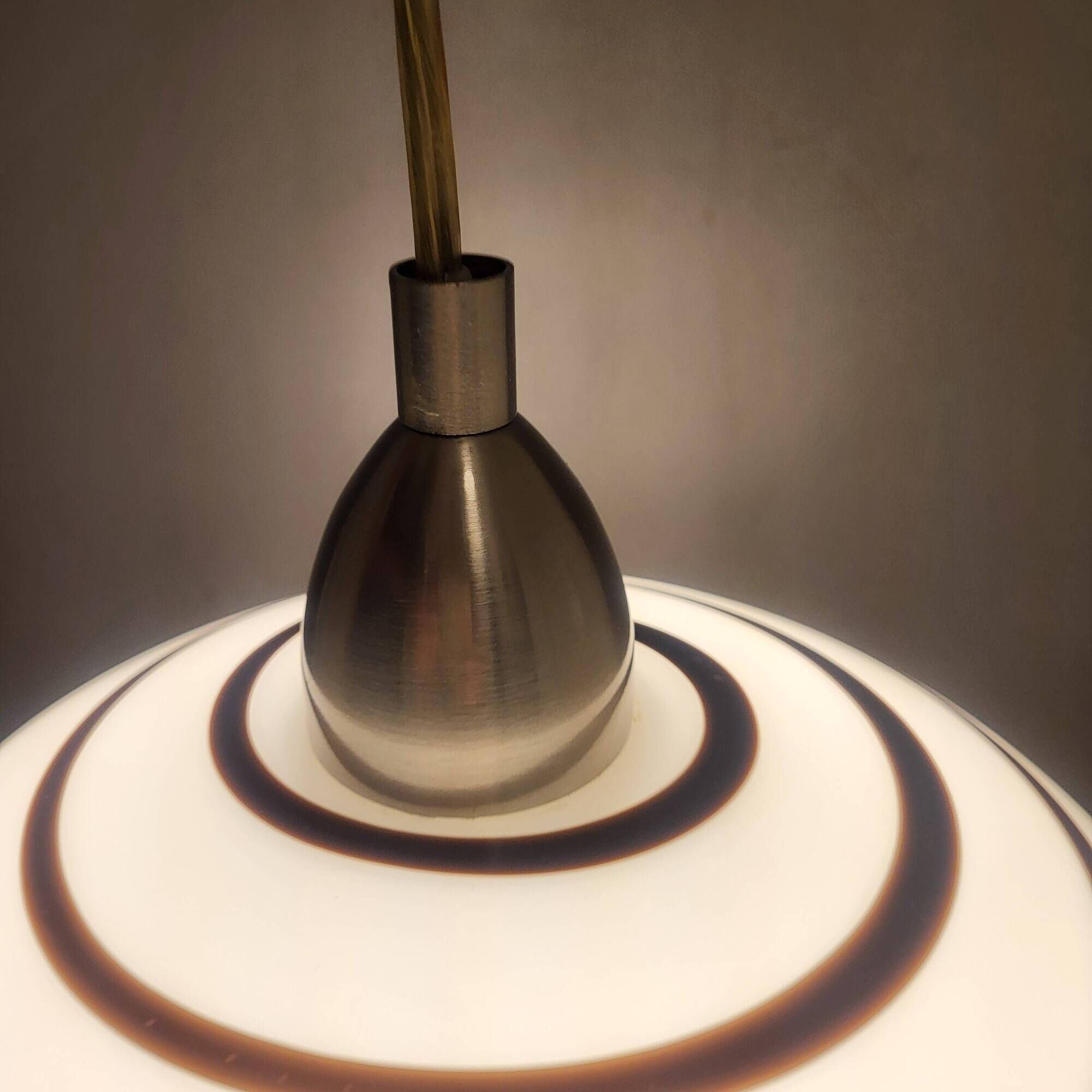 Zebra suspension, globe, Églo lights, vintage 1980s, 90s.