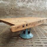 Antique dining table XXL on industrial machine leg