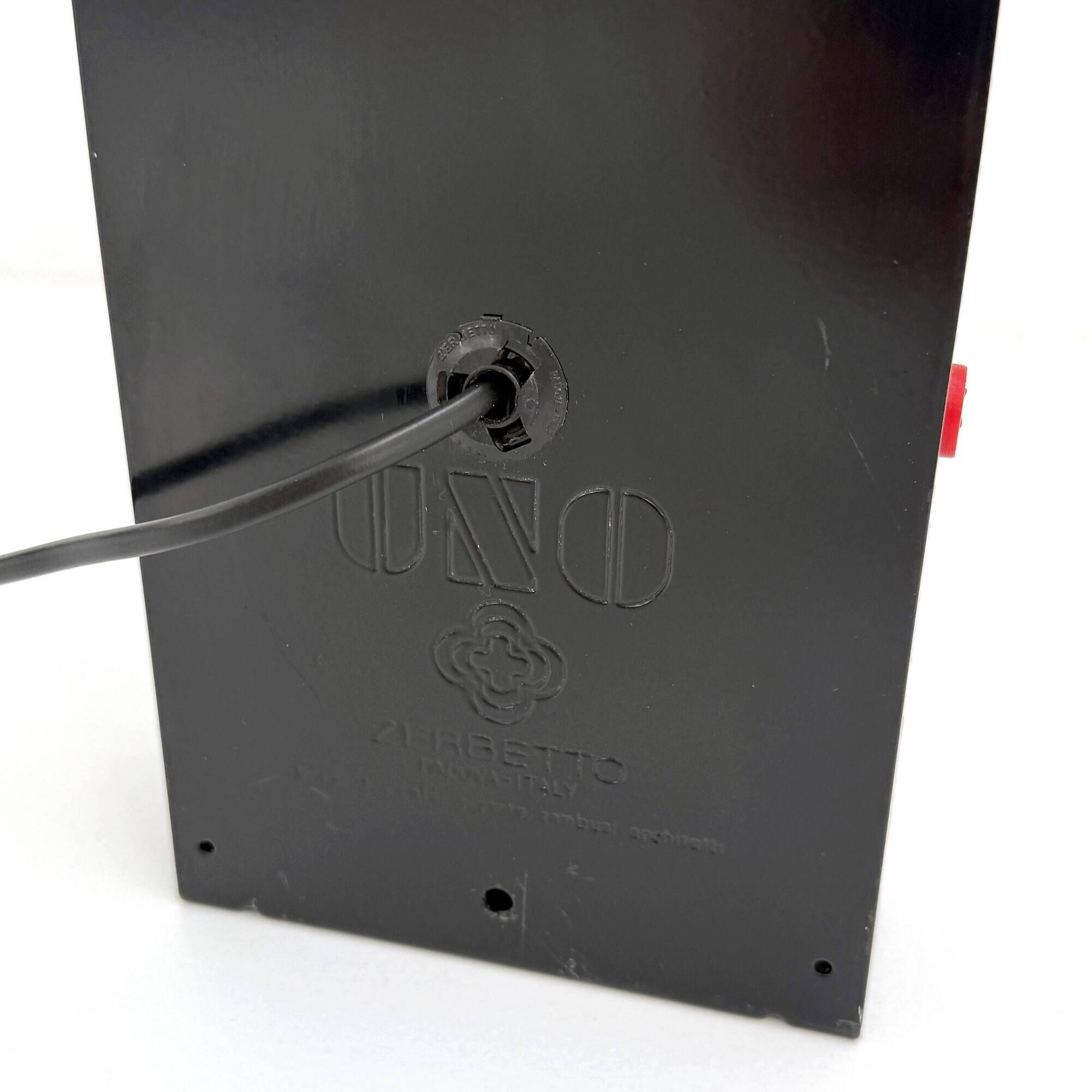 Black Uno floor lamp by Gian N. Gigante for Zerbetto, 1980