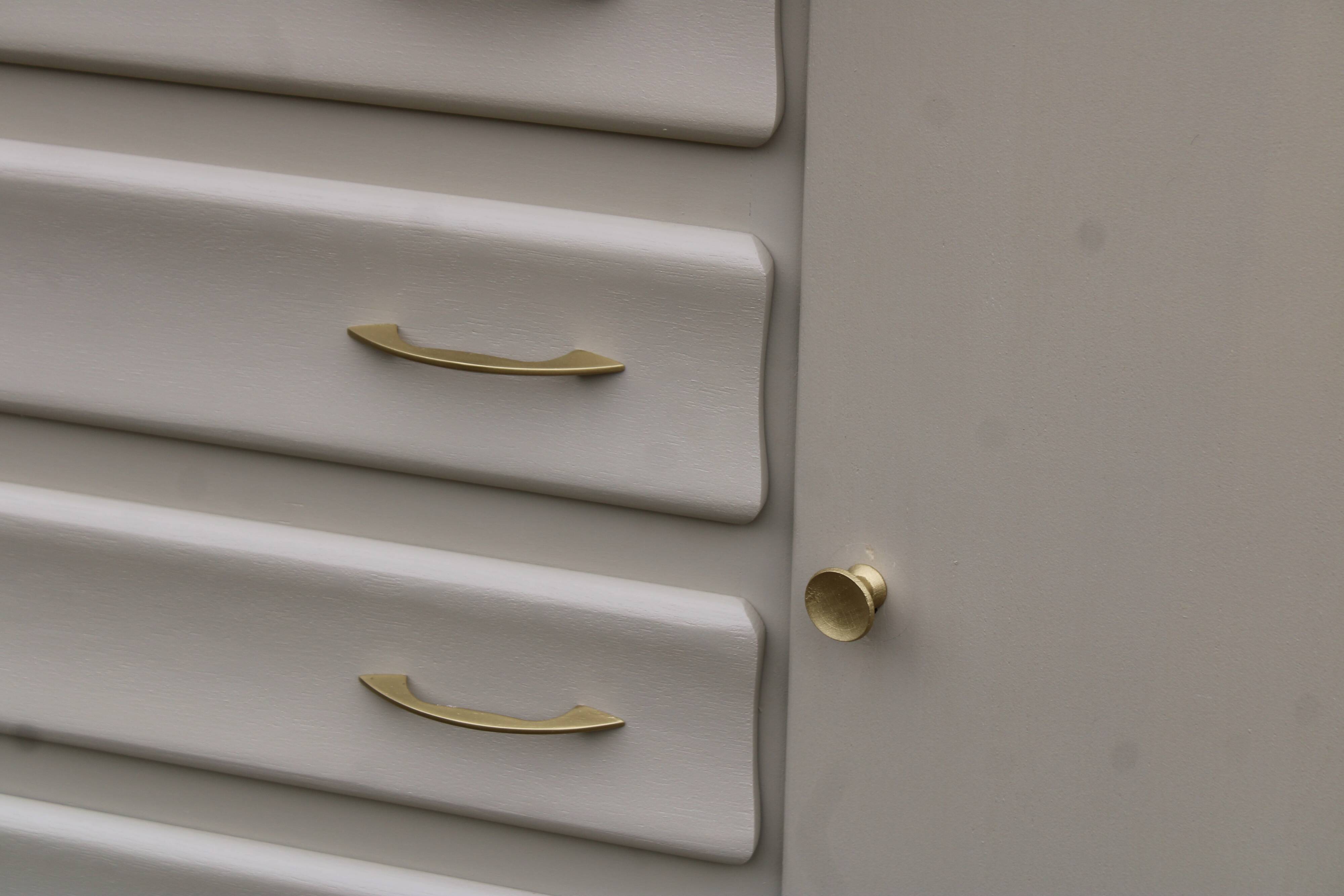 Asymmetrical Art Deco Chest of Drawers – Marble & Cream Green