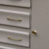 Asymmetrical Art Deco Chest of Drawers – Marble & Cream Green