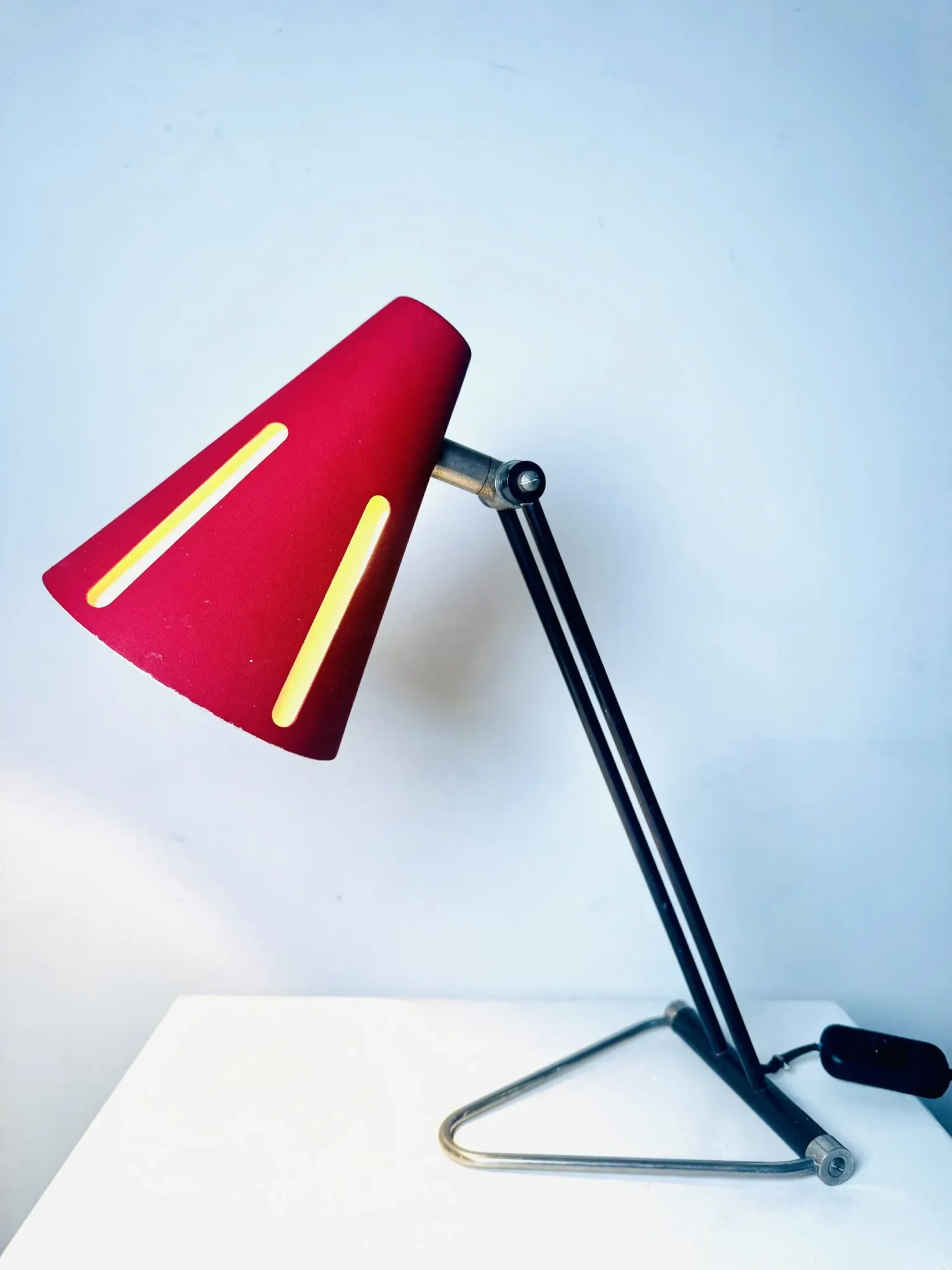 Model 1 'Sun Series' Desk Lamp By H. Busquet For Hala Zeist, The Netherlands, 1950S