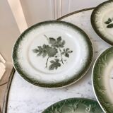 lot of 6 dessert plates in slip Pexonne early twentieth century