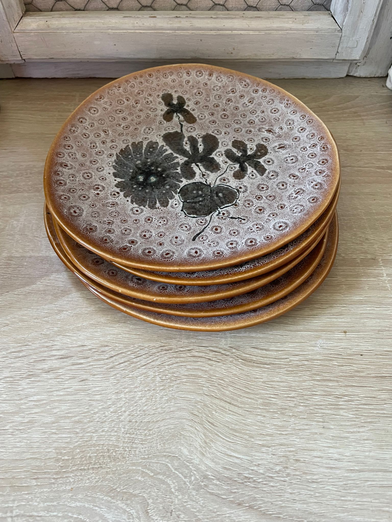 Set of 5 MBFA Pornic 70's dessert plates
