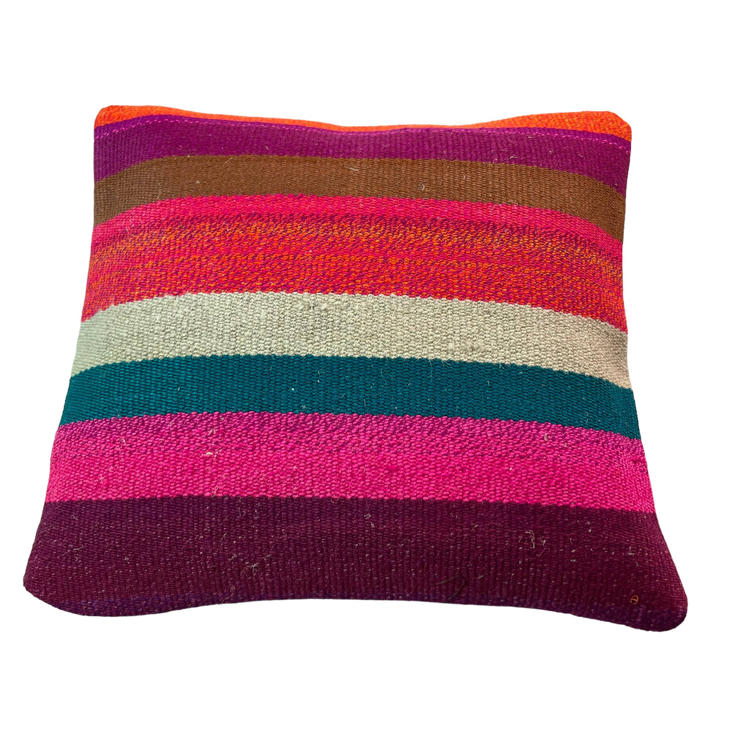 Vintage turkish kilim cushion cover , 40 x 40 cm