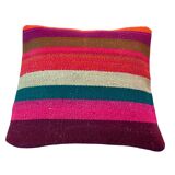 Vintage turkish kilim cushion cover , 40 x 40 cm