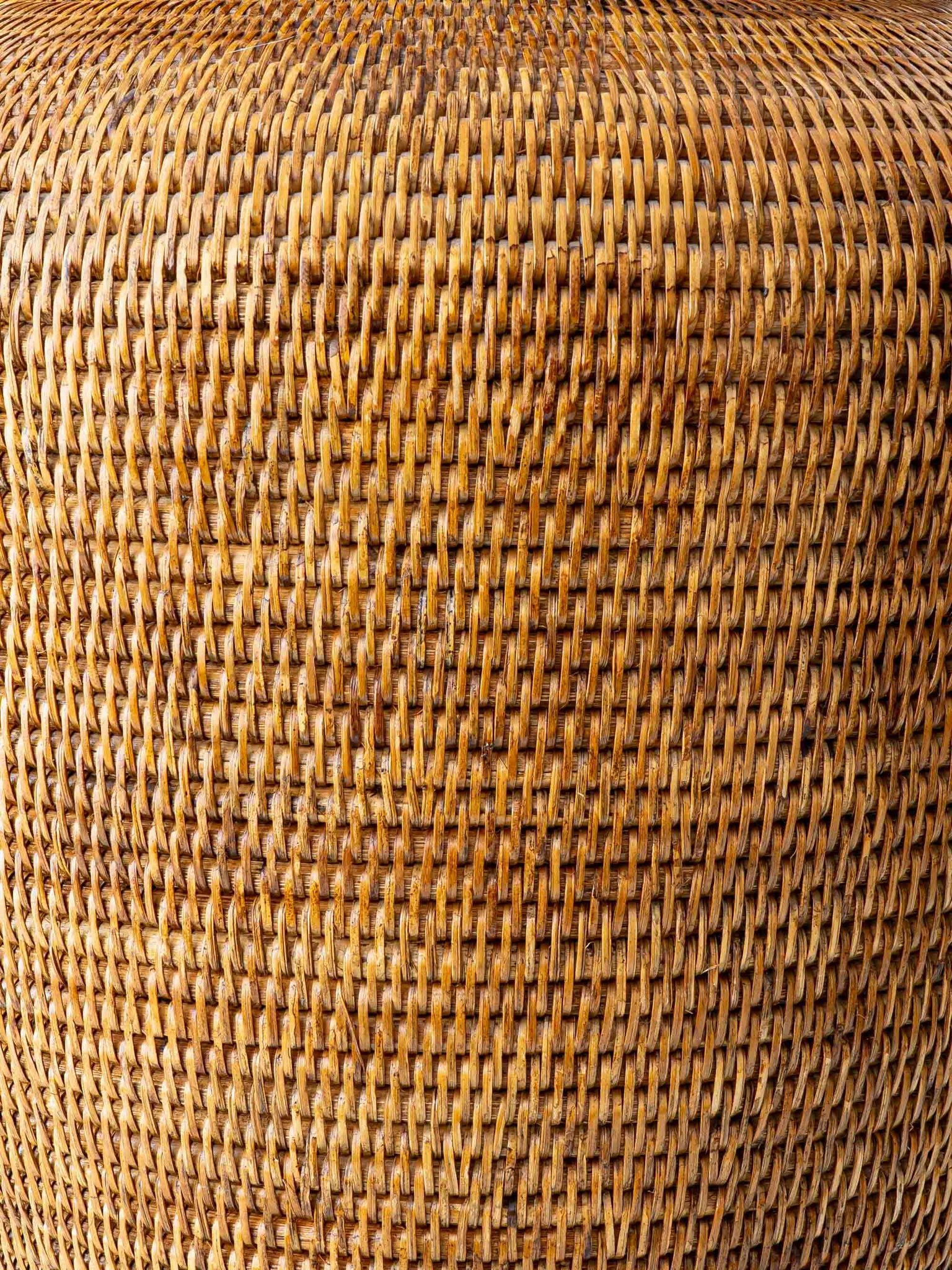 Hand-Woven Rattan Table or Floor Lamp, Burma/Myanmar, Oversized, 1980s