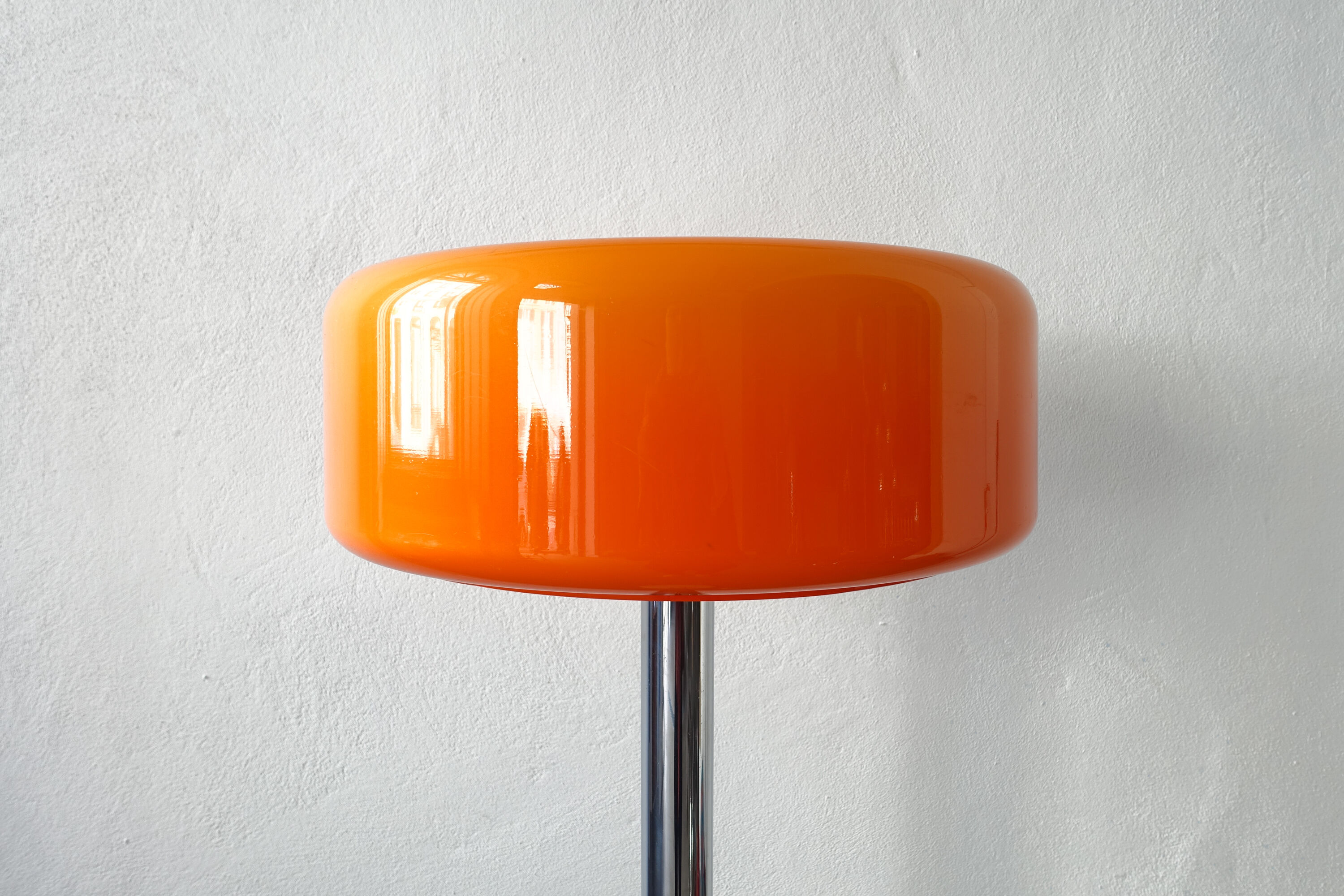 Floor Lamp Chrome and Orange, 1970's