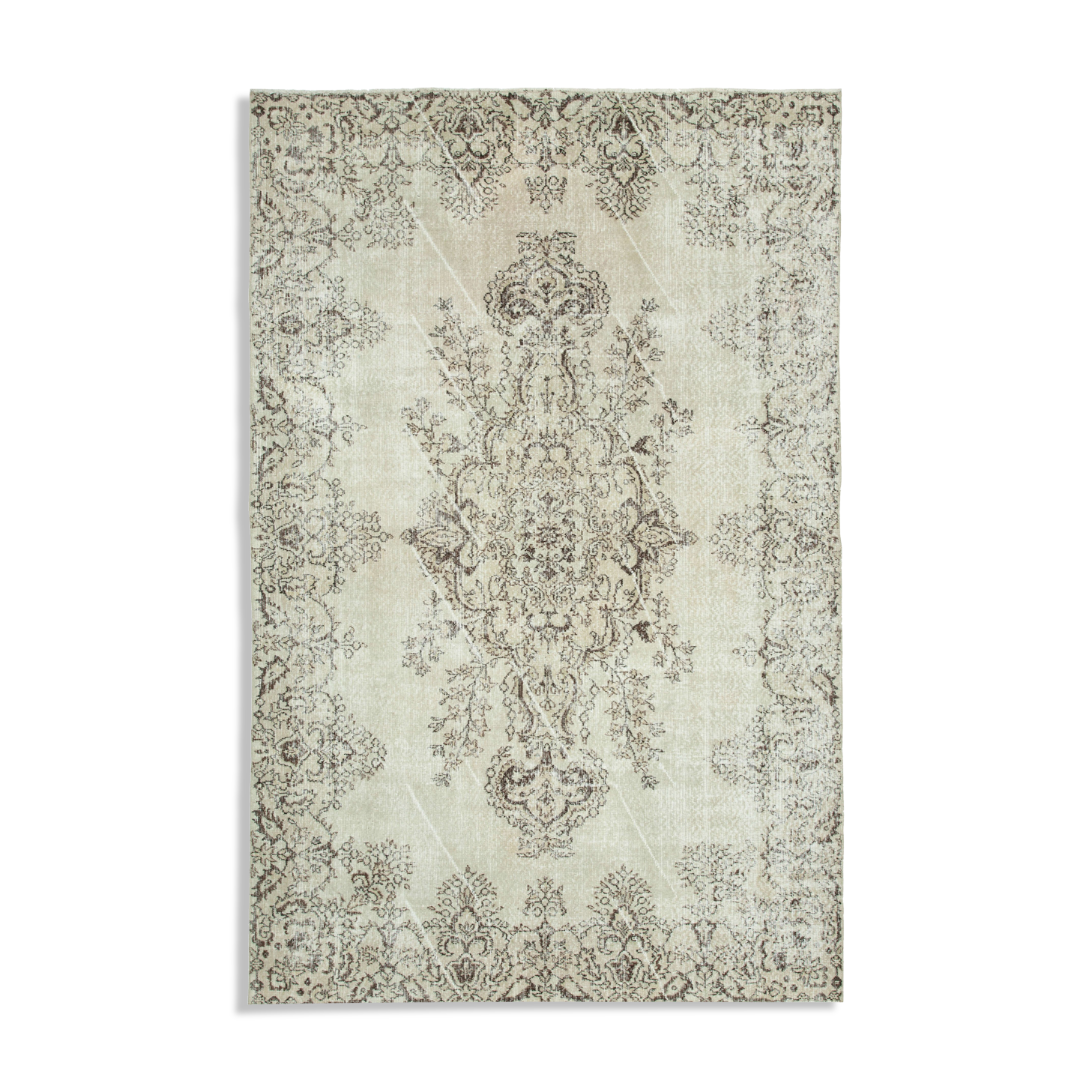 Hand-Knotted One-of-a-Kind Turkish Beige Rug 200 cm x 305 cm - 25312