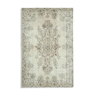 Tapis beige turc unique en son genre noué à la main 200 cm x 305 cm - 25312