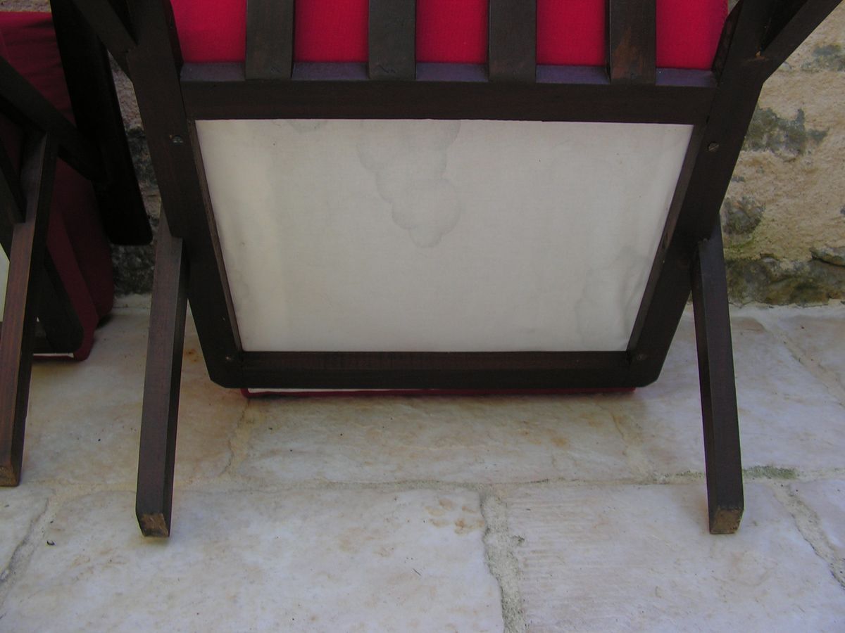 Pair of red scandinavian heater chairs