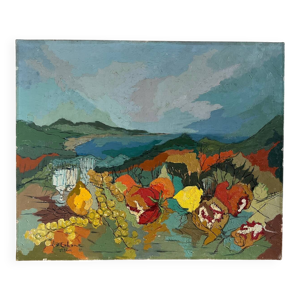 « La Cabane » huile - 1957