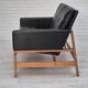 1960s, Danish 2-seater sofa in original condition, furniture leather, solid oak wood.