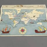 Old double-sided school map, Rossignol edition