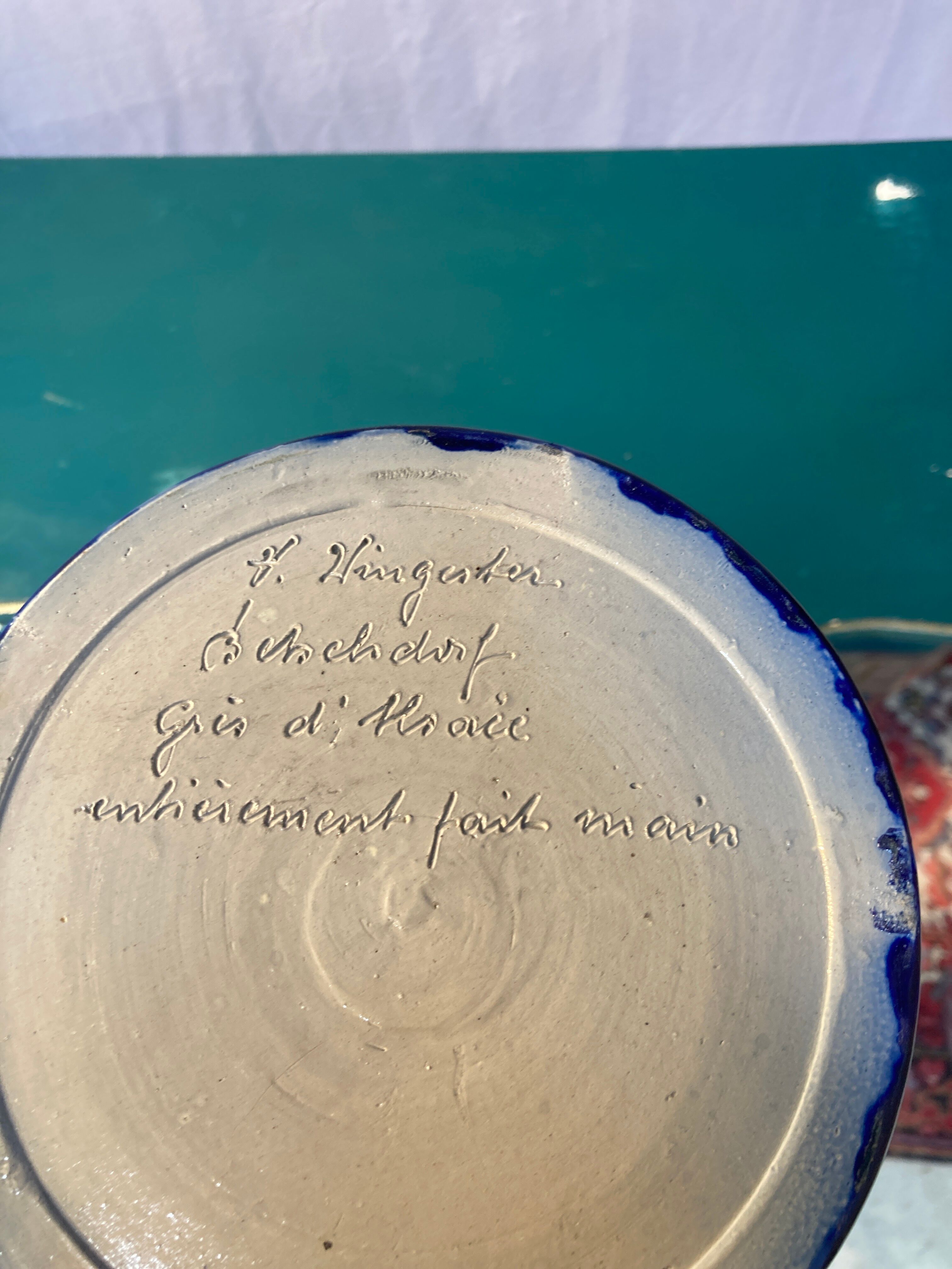 Blue vase in Alsace sandstone