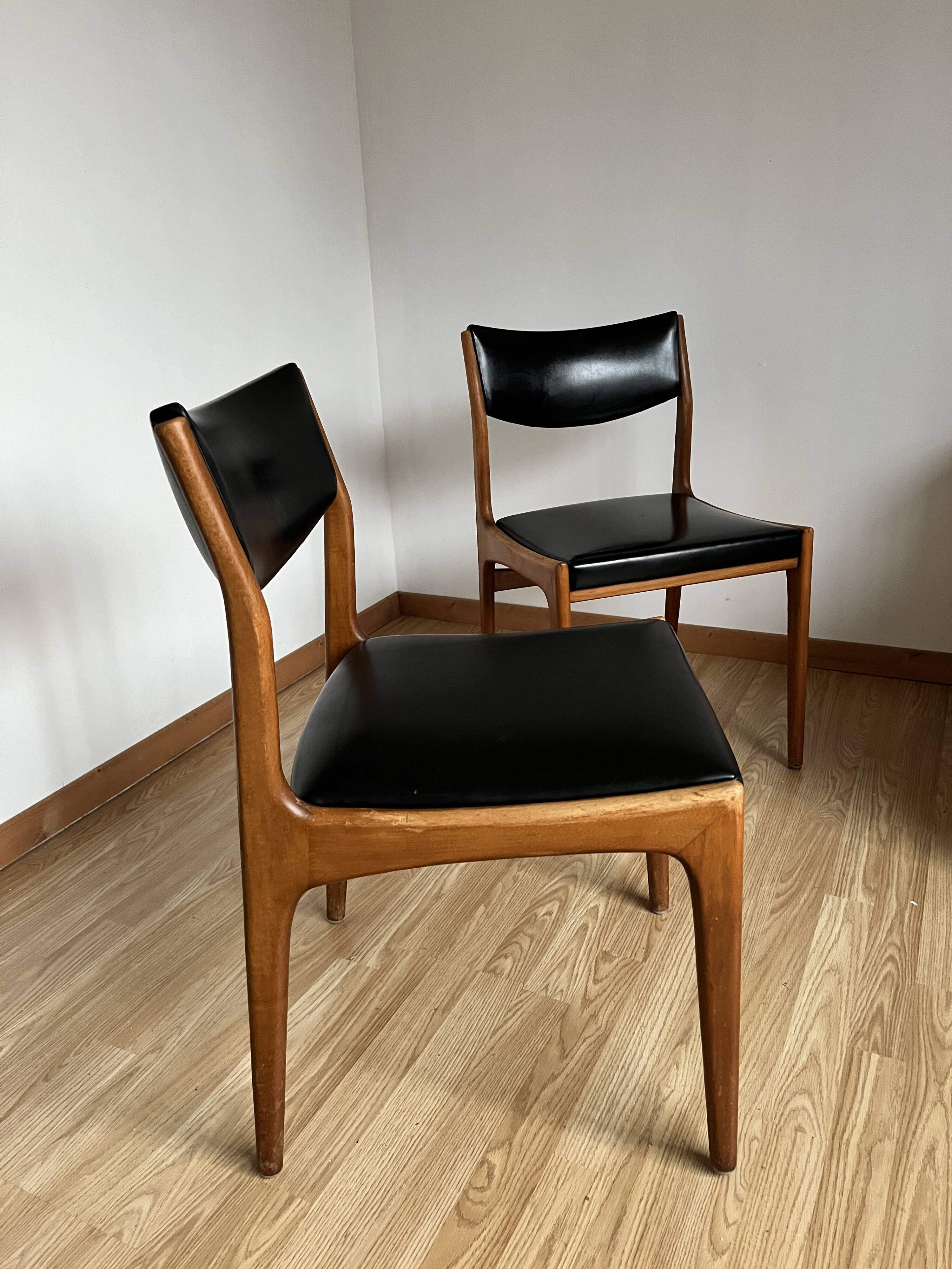 Scandinavian wooden and leatherette chair
