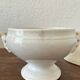 Antique white ironware soup tureen from the end of the 19th century